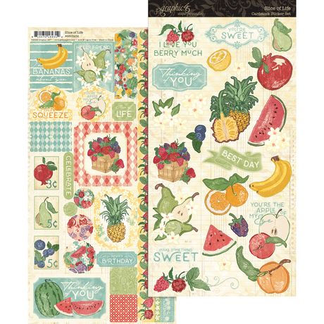 Graphic 45 Slice of Life Cardstock Sticker Set